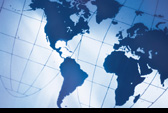 Graphic image of flat globe